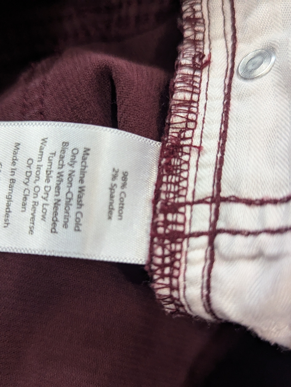 Talbots Flawless Five Pocket Burgundy Straight Leg Corduroy Pants 6 Petite - Picture 5 of 9